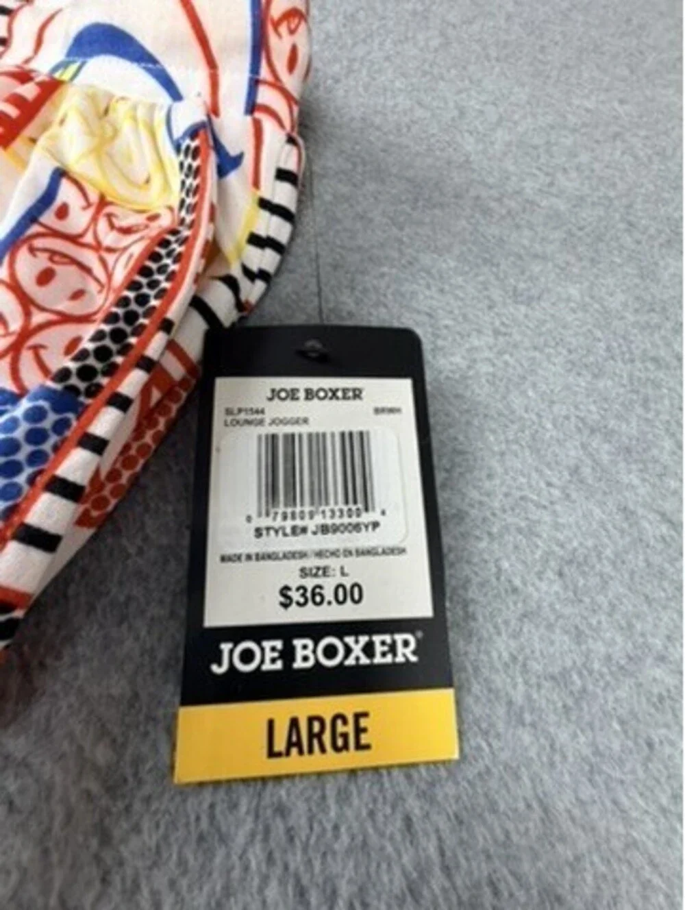 Joe Boxer Mens Lounge Jogger L Multicolor Smiley Face Patchwork NWT New